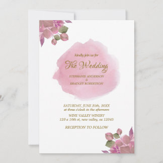 Elegant Dusty Pink Floral Wedding Invitation Einladung