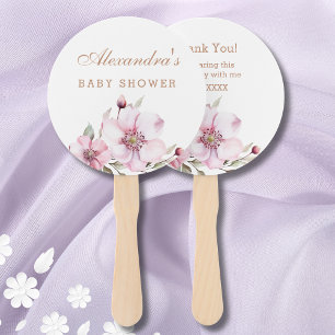 Elegant Dusty Pink Roses Baby Shower Fächer