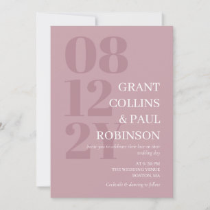 Elegant Dusty Pink Typografy Einladung