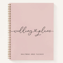 Elegant Dusty Pink Wedding Plans Heart Notebook Notizbuch