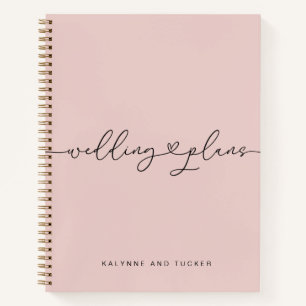Elegant Dusty Pink Wedding Plans Heart Notebook Notizbuch
