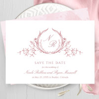 Elegant Dusty Rose Monogram Wedding Calligraphy