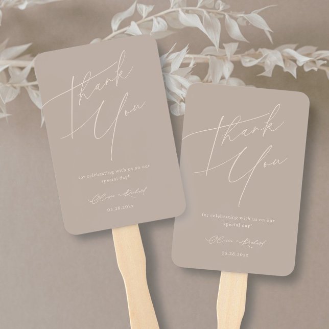 Elegant Dusty Rose Wedding Thank You Hand Fan Fächer (Von Creator hochgeladen)