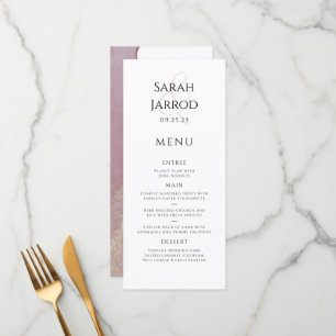Elegant Dusty Viva Magenta Wedding Menu Menükarte