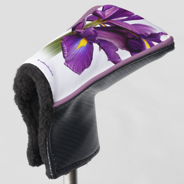 Elegant Dutch Iris Lila Sensation Blume Golf Headcover (3/4 Vorderseite)