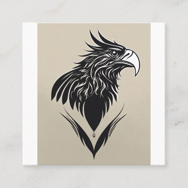 Elegant Eagle Logo Business Card | Modern Professi Quadratische Visitenkarte (Vorderseite)