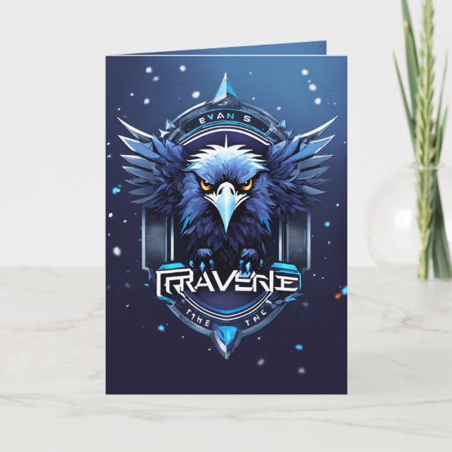 Elegant Eagle Logo Greeting Card | Stylish Minimal Karte (Vorderseite)