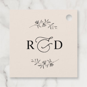 Elegant Earthy Blush Monogram Wedding Vielen Dank Geschenkanhänger