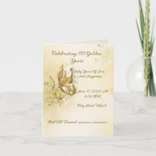 Elegant Earthy Butterfly gefaltete Einladung