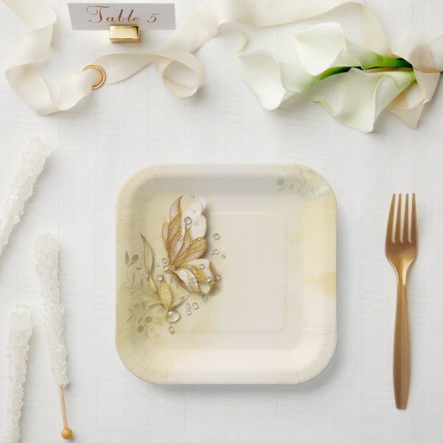 Elegant Earthy Butterfly Paper Teller (Hochzeit)
