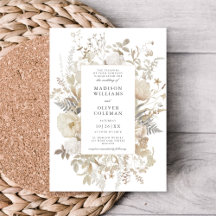 Elegant Earthy Floral Chic White Wedding