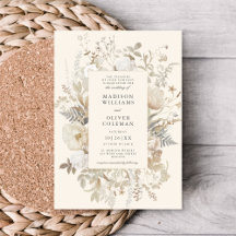 Elegant Earthy Floral Cream Chic Wedding
