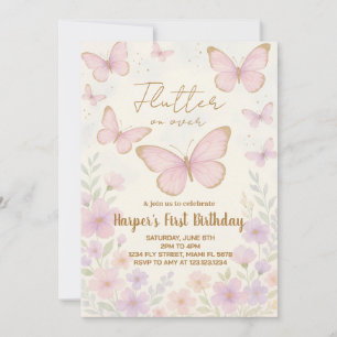 Elegant Editable Butterfly zum Geburtstag Einladun Einladung