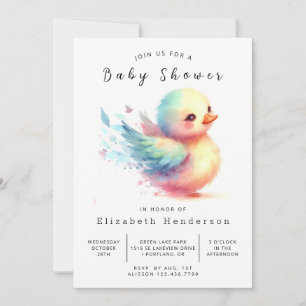Elegant Editable Duck Baby Shower Einladung