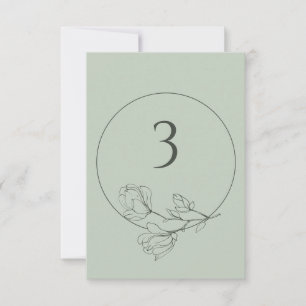 Elegant Editable Green Boho Wedding Tischnummer