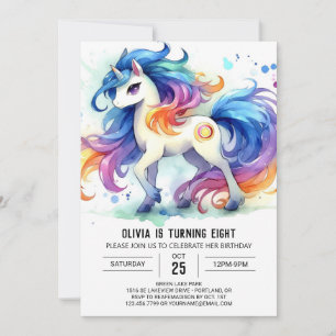 Elegant Editable Horse Birthday Einladung