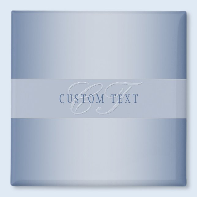 Elegant Editable Monogram Script Writing | Blau Magnet (Von Creator hochgeladen)