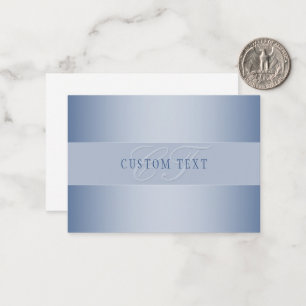 Elegant Editable Monogram Script Writing   Blau Mitteilungskarte