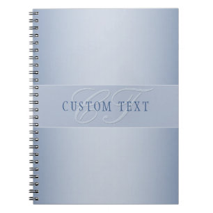 Elegant Editable Monogram Script Writing Blau Notizblock