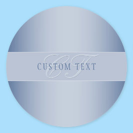 Elegant Editable Monogram Script Writing | Blau Runder Aufkleber