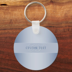 Elegant Editable Monogram Script Writing   Blau Schlüsselanhänger