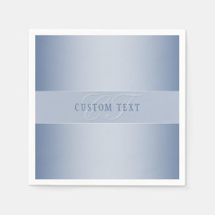 Elegant Editable Monogram Script Writing Blau Serviette