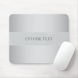 Elegant Editable Monogram Script Writing   Grau Mousepad