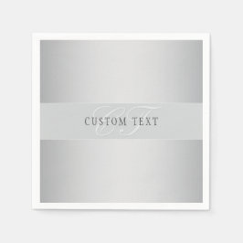 Elegant Editable Monogram Script Writing | Grau Serviette