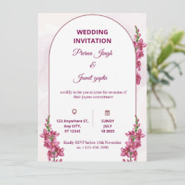 Elegant Editable Wedding Invitation | Modern Flora Einladung