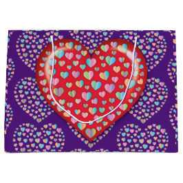 Elegant Editibale Einfaches Herzdesign Große Geschenktüte