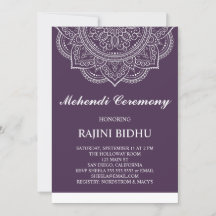 Elegant Eggplant Paisley Indian Mehndi Zeremonie