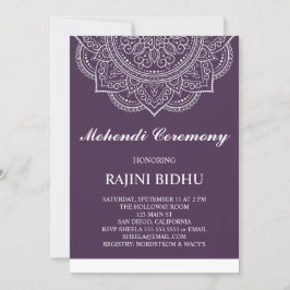 Elegant Eggplant Paisley Indian Mehndi Zeremonie