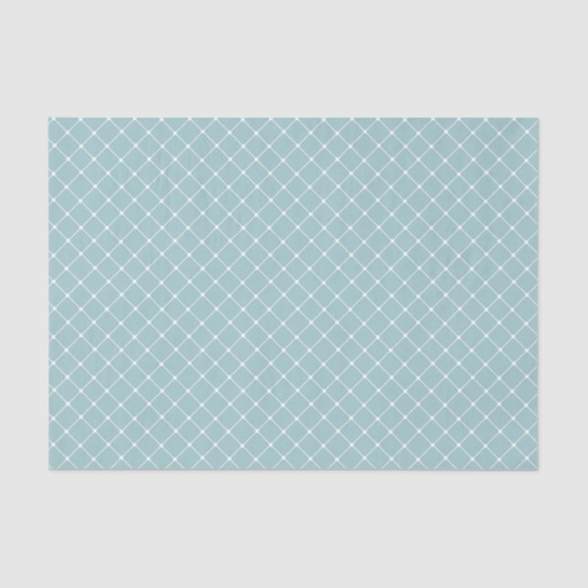 Elegant Eggshell Blue Trellis Pattern Seidenpapier (Vorderseite)