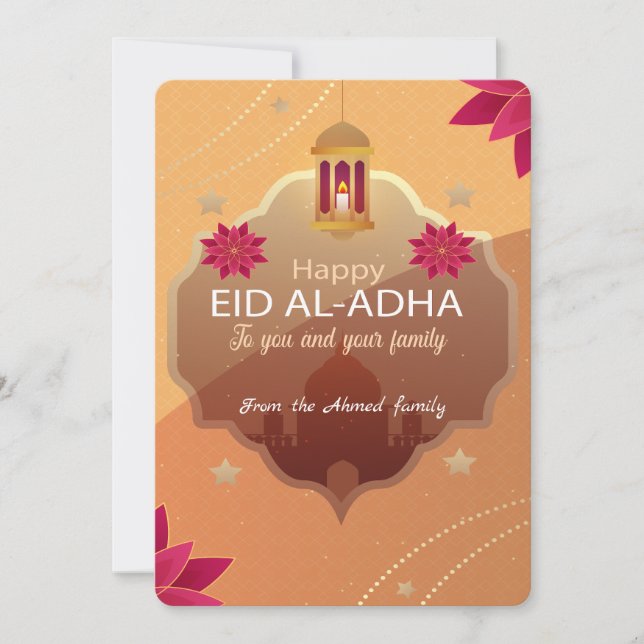 Elegant Eid al-Adha Mubarak Card Feiertagskarte (Vorderseite)