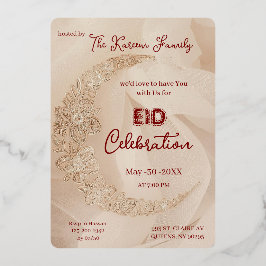 Elegant EId Celebration Eid Party Invitation Folien Feiertagskarte
