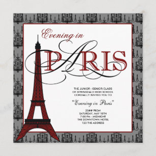 Elegant Eiffel Tower Paris Prom Einladung