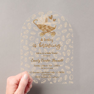 Elegant Ein Baby braut Kaffee Baby Shower-Einladun Acryleinladungen