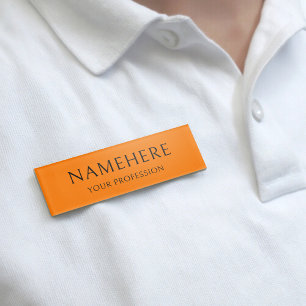Elegant Einfach Basic Orange Minimal Modern Namenschild