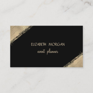 Elegant Einfach Faux Gold, Schwarz Visitenkarte