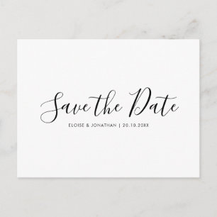 Elegant Einfach Minimalistisch modern Save the Dat Postkarte