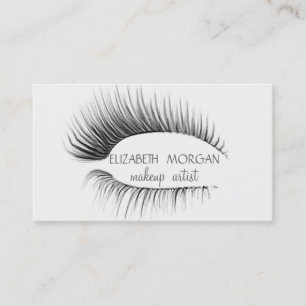 Elegant Einfach, Minimalistisch, Weiß, Wimpern Visitenkarte