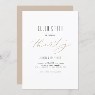Elegant, einfach, modern, 30. Geburtstag Einladung