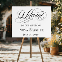 Elegant, einfach, Moderne Hochzeit Willkommen