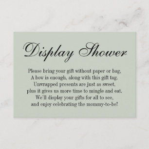 Elegant, einfach ohne Wrap Baby Duschsäcke grün Begleitkarte