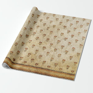 ELEGANT EINFACHE BYZANTINISCHE MOSAIKBLUMEN Antik  Geschenkpapier