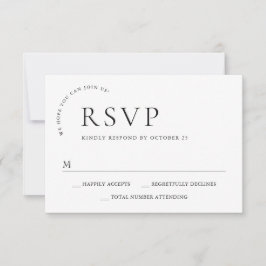 Elegant Einfache Minimalistische Kalligraphie Schw RSVP Karte