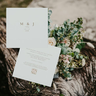 Elegant & Einfache moderne Sage-Quadrat-Hochzeit I Einladung