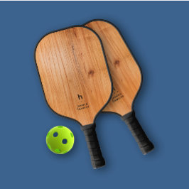 Elegant einfache Monogram Golden Wood Personal Pickleball Schläger