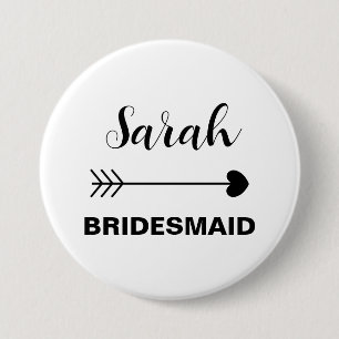 Elegant & Einfacher Benutzerdefinierter Name Braut Button