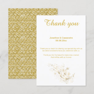 ELEGANT EINFACHER GOLD BRICK REVERSE GOLD DANK EINLADUNG